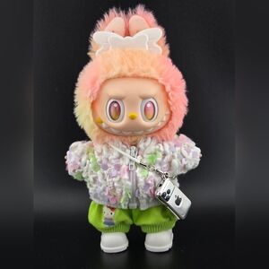 Fits Labubu Clothes HK Green Phone